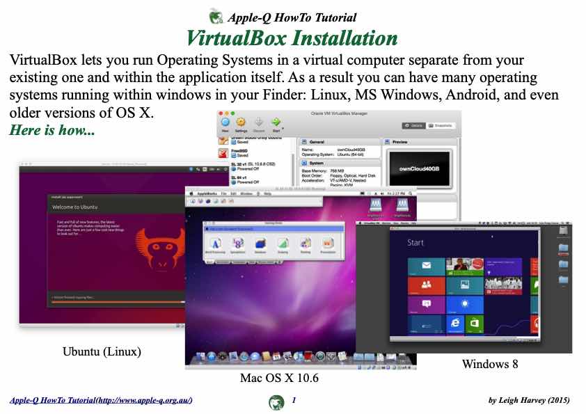 Apple-Q HowTo- VirtualBox Installation (2015-09)
