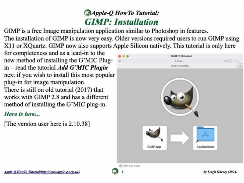 HowTo: GIMP:  Install 1. GIMP Application (2024-09)