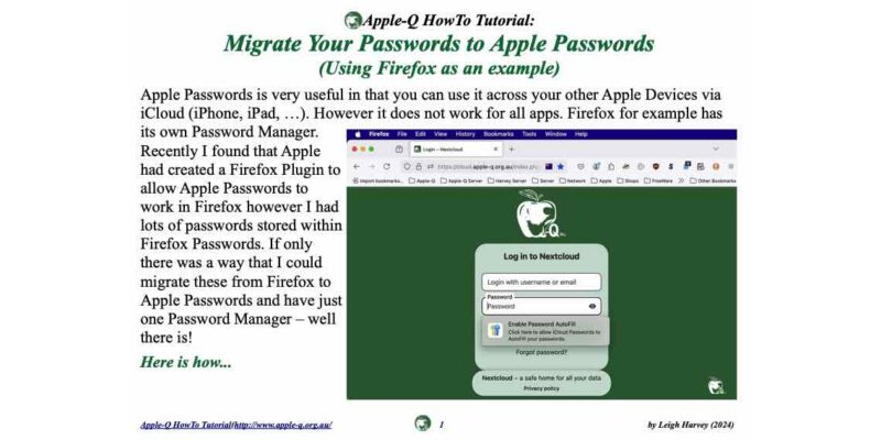 HowTo: Migrate Your Passwords to Apple Passwords (Using Firefox as an example)