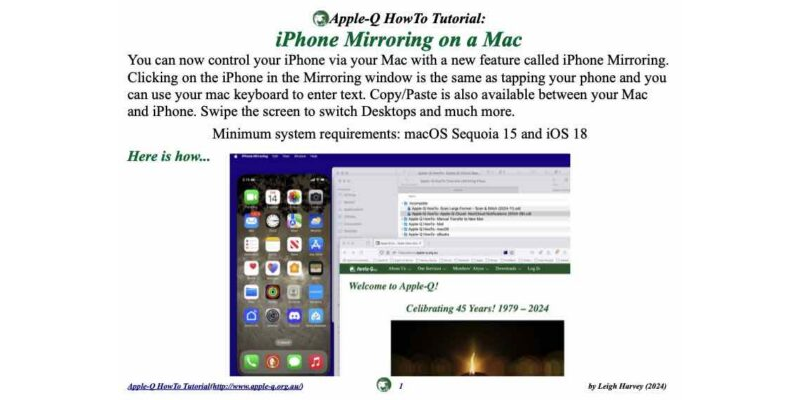 HowTo: iPhone Mirroring on a Mac (2024)