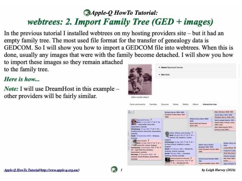 HowTo: webtrees: 2. Import Family Tree (GED + images) (2024)