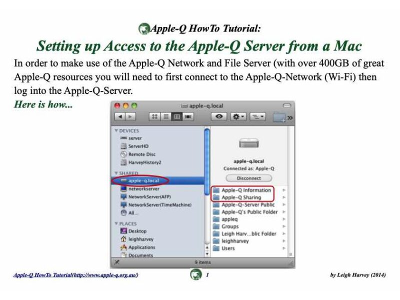 HowTo: Setting up Access to the Apple-Q Server from a Mac (2014)
