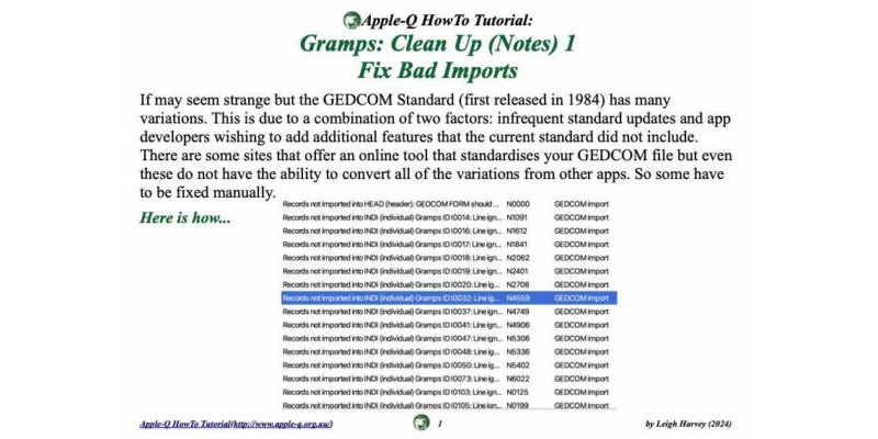 HowTo: Gramps: Clean Up (Notes) 1 Fix Bad Imports (2024)