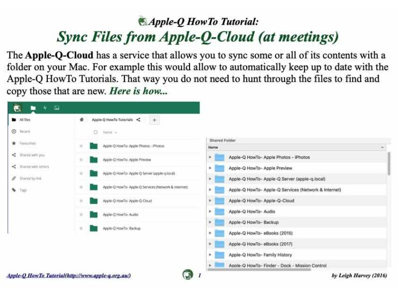 HowTo: Sync Files from Apple-Q-Cloud (at meetings)(2018)