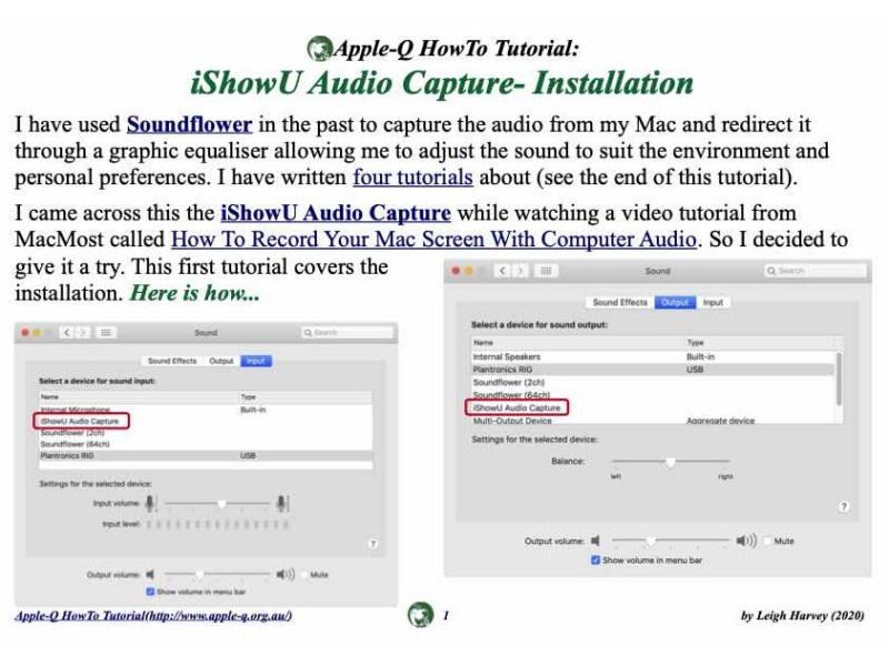 HowTo: iShowU Audio Capture- Installation (2020)