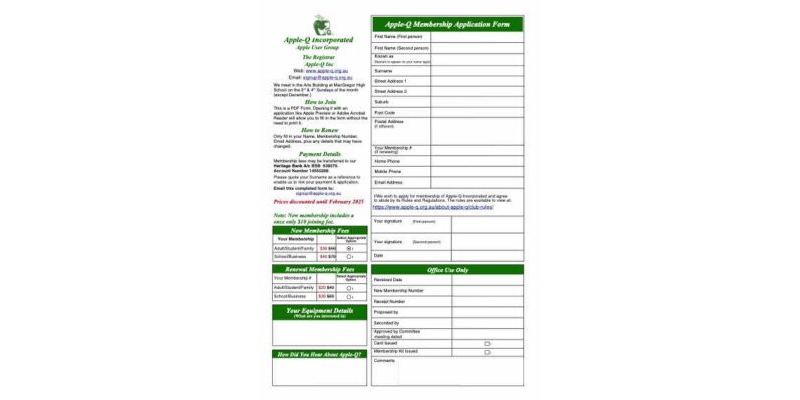 Apple-Q Application Form