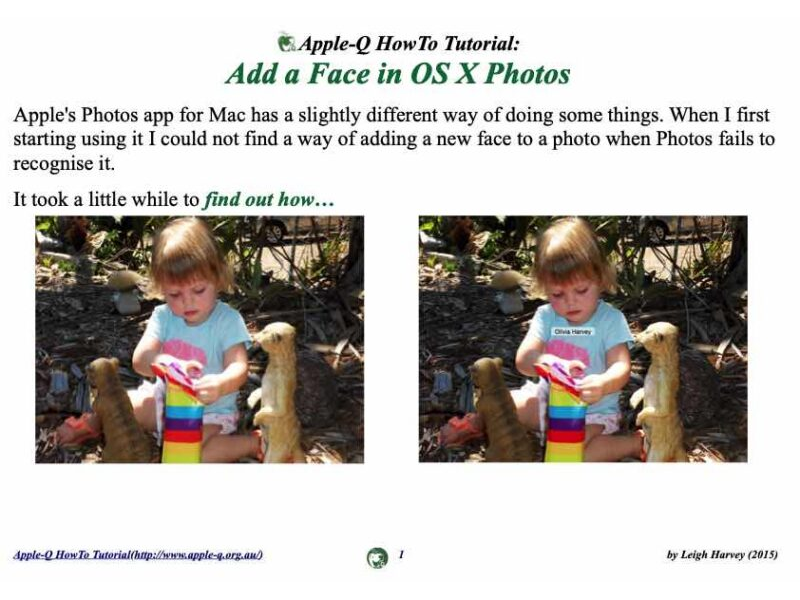 HowTo: Add a Face in OS X Photos (2016)