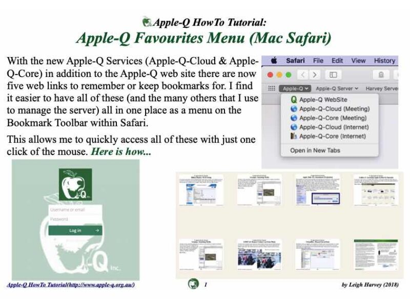 HowTo: Apple-Q Favourites Menu (Mac Safari)(2018)
