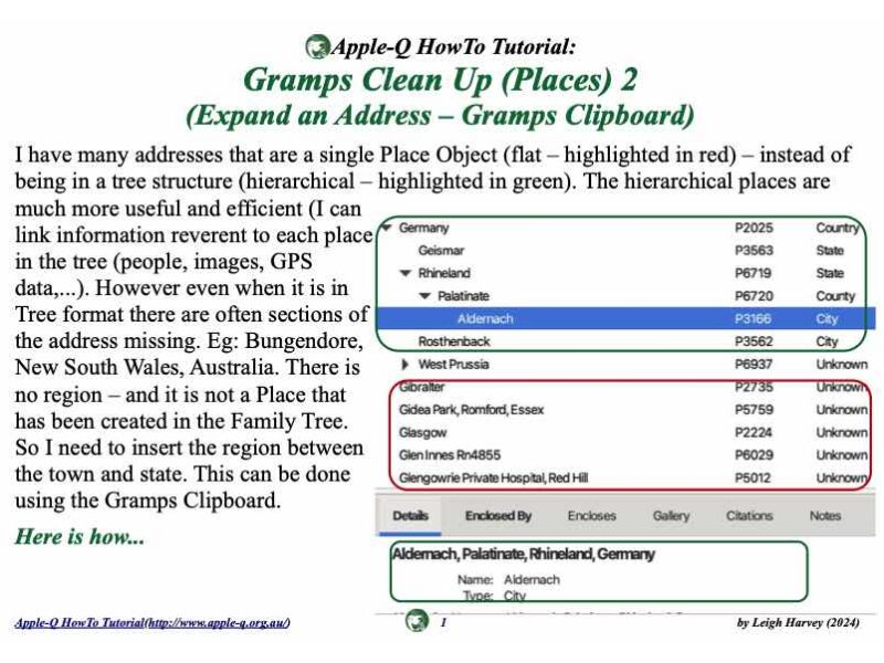 HowTo: Gramps Clean Up (Places) 2 (Expand an Address – Gramps Clipboard) (2024)
