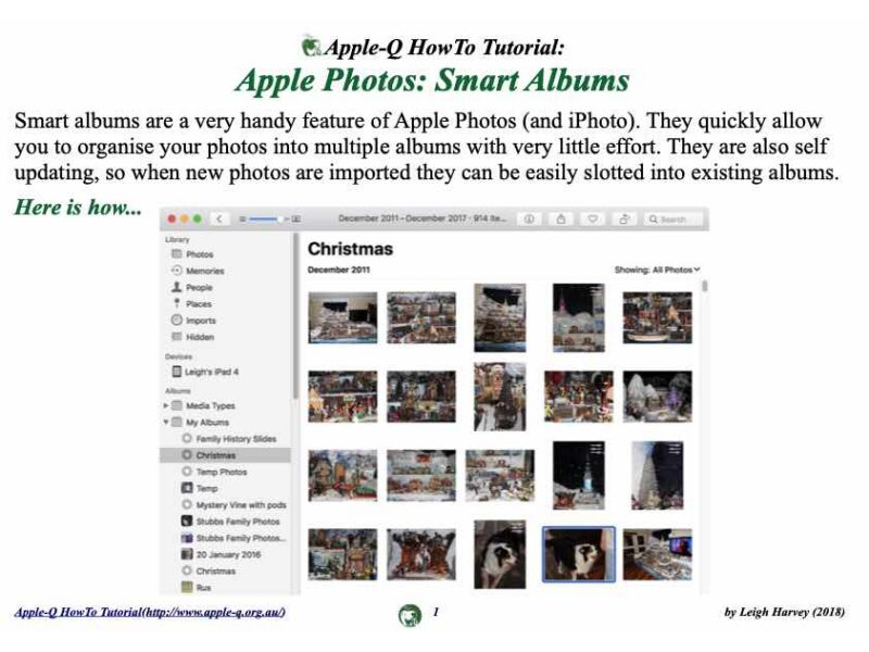 HowTo: Apple Photos: Smart Albums (2018)