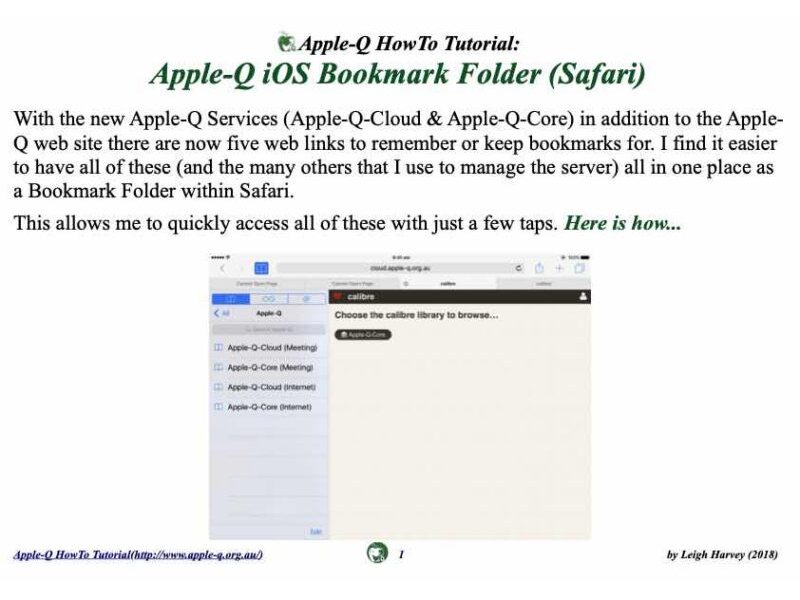 HowTo: Apple-Q iOS Bookmark Folder (Safari)(2018)