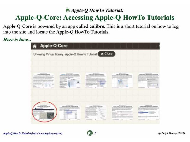 HowTo: Apple-Q-Core: Accessing Apple-Q HowTo Tutorials (2021)