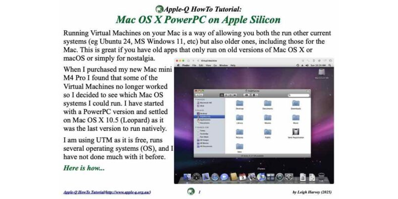 HowTo: Mac OS X PowerPC on Apple Silicon