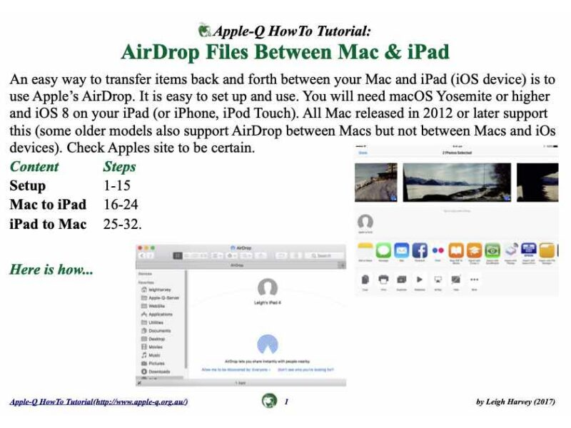 HowTo: AirDrop Files Between Mac & iPad (2017)